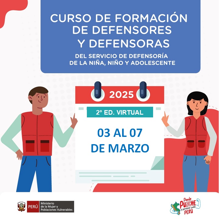 2 Ed. 2025 - Curso de Formación de Defensores y Defensoras del Servicio de Defensoría de la Niña, Niño y Adolescente