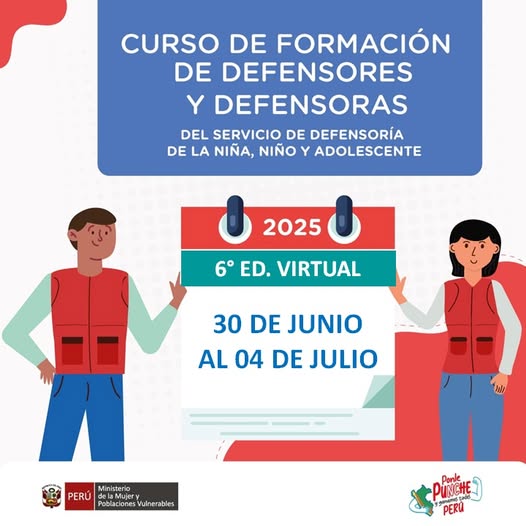 7 Ed. 2025 - Curso de Formación de Defensores y Defensoras del Servicio de Defensoría de la Niña, Niño y Adolescente